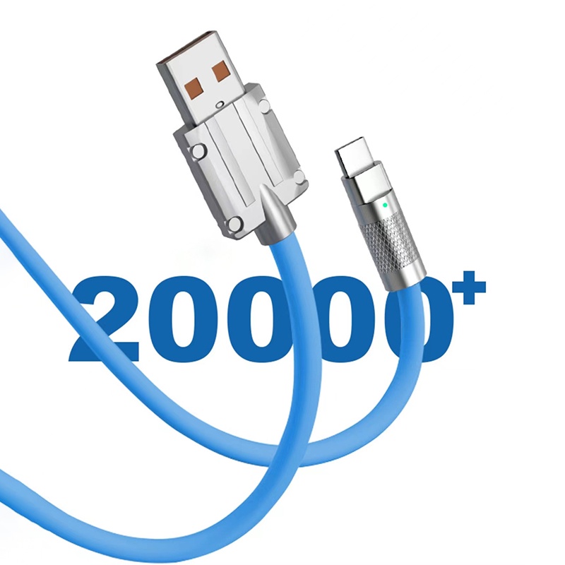 Kabel Data / Charger Micro USB / Type C / Lightning 120W / 6A Bahan Silikon