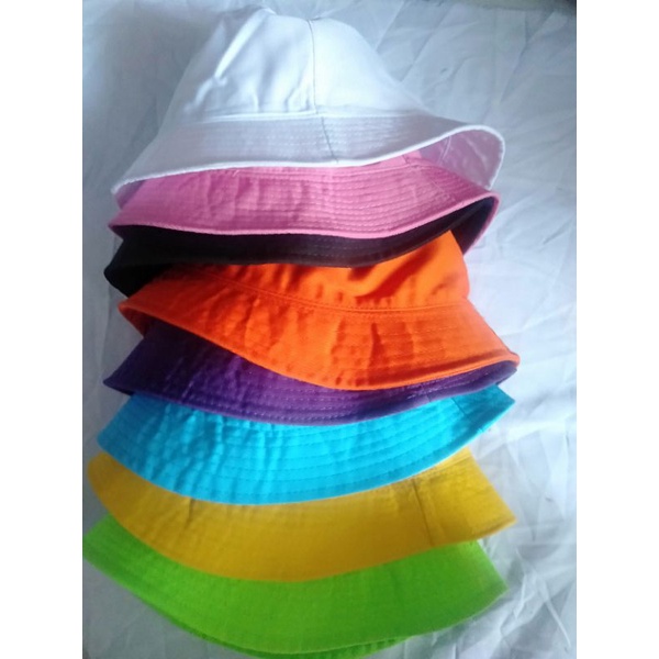 Topi Bucket Polos anak /bahan twill