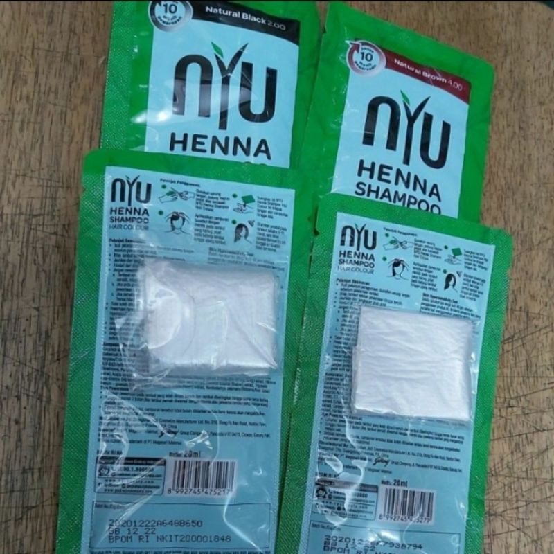 NYU HENNA SHAMPOO PEWARNA RAMBUT SACHET 20ML