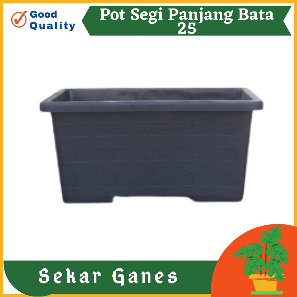 Pot Segi Panjang Bata 25 Cm Pastel Pink Hijau Biru Pot Bunga Panjang Roemah Pot Kotak Bagus