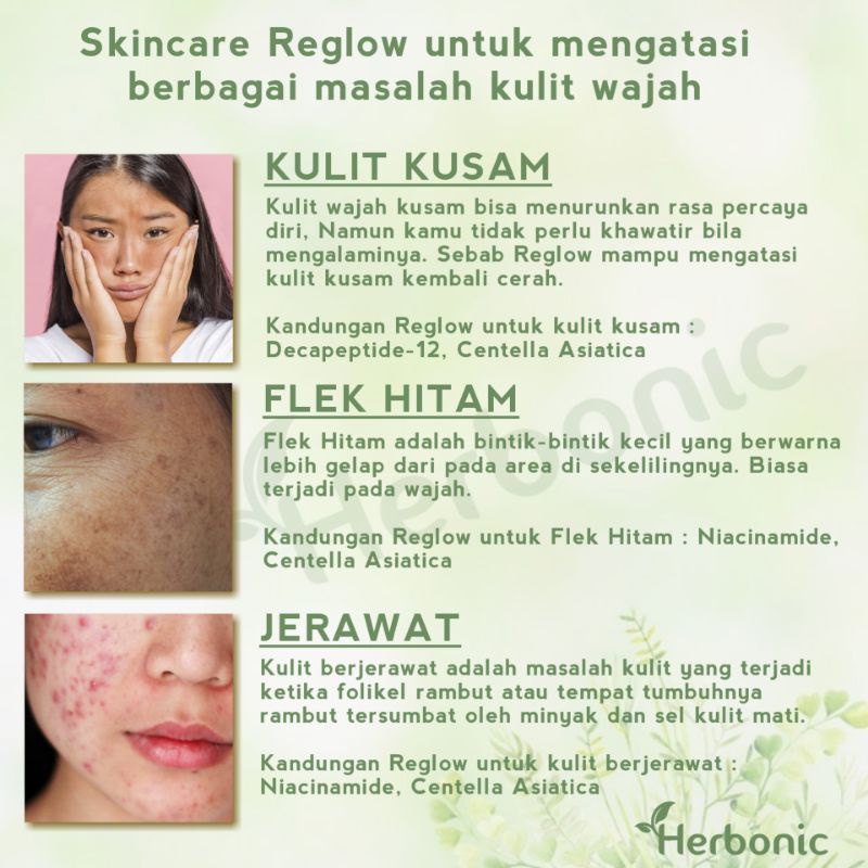 REGLOW Skincare Original BPOM Glowing Skin Treatment Paket Wajah Glowing Perawatan Kecantikan Pemutih Wajah Facial Wash Toner Cream Micellar Water Pembersih Wajah Penghilang Jerawat Flek Hitam Noda Hitam Bruntusan kerutan Inflamasi-3
