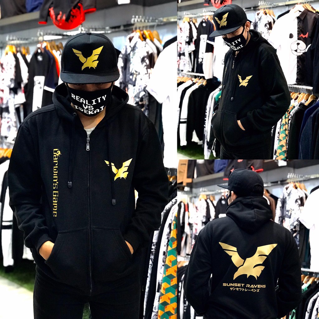 Jaket distro SUNSET RAVENS DARWIN's GAME Gold Cotton Fleece Premium