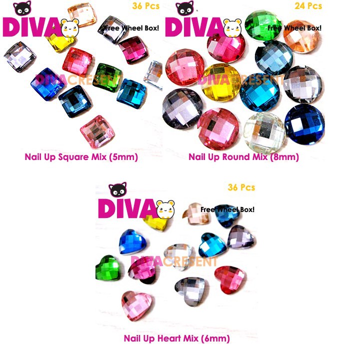 BIG STONE DEKORASI CLAY / SLIME DARI RHINESTONE WAJAH NAIL ART HAPE HIJAB DAN BAJU