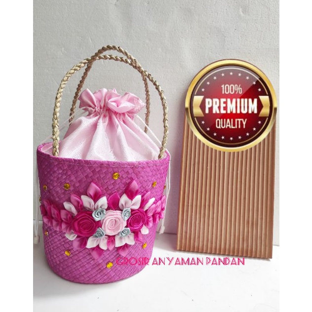 

RB Tas Pandan Parsel EMBER 2 Toples Bunga Rose GG RARA Keranjang Gift Parcel Cny Hantaran Anyaman