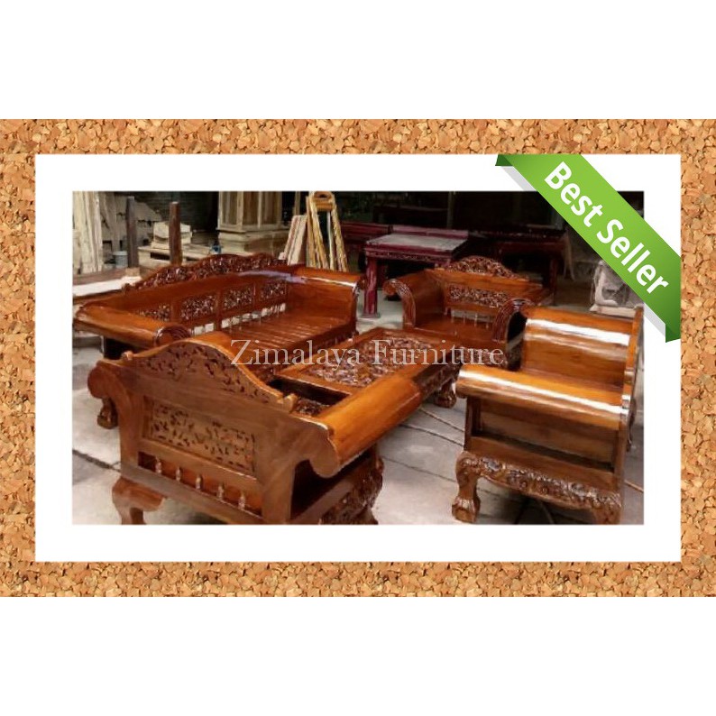 Ready Kursi Tamu, Kursi Tamu Jati, Kursi Tamu Ukir Jati Madura Kaki Macan