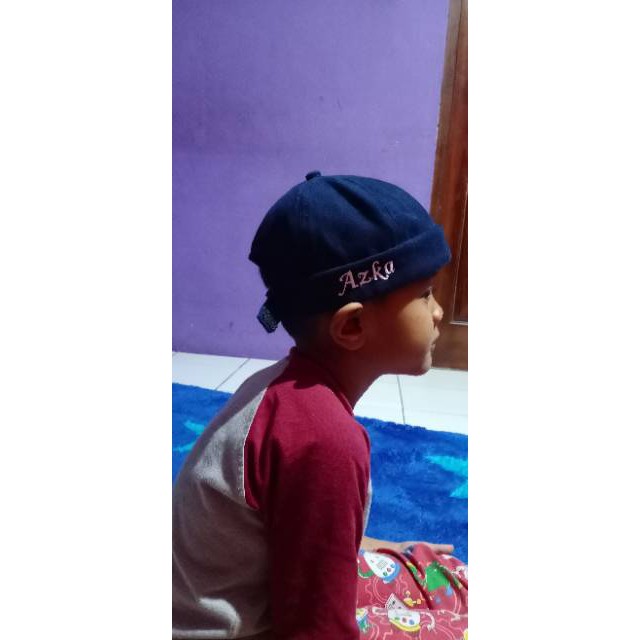 Miki Hat Anak BORDIR Topi Peci Anak Bayi Laki-laki 1 Tahun Karakter Kopiah Custom Premium Original-1