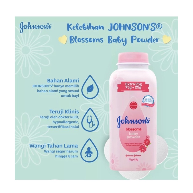 Johnson baby powder blossom milk and rice bed time 75+25gr