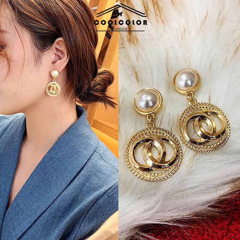 COD  Anting  Fashion Gaya Istana Anting-Anting Mutiara Anting-Anting Wanita Anting-Anting Kepribadian- cl