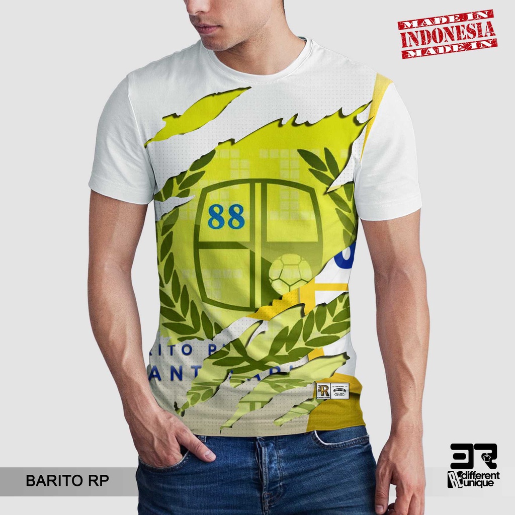 [ COD ] KAOS PRINTING GAMBAR TEAM SEPAKBOLA BARITO PUTERA RIPPED - BAJU SEPAK BOLA INDONESIA DISTRO 