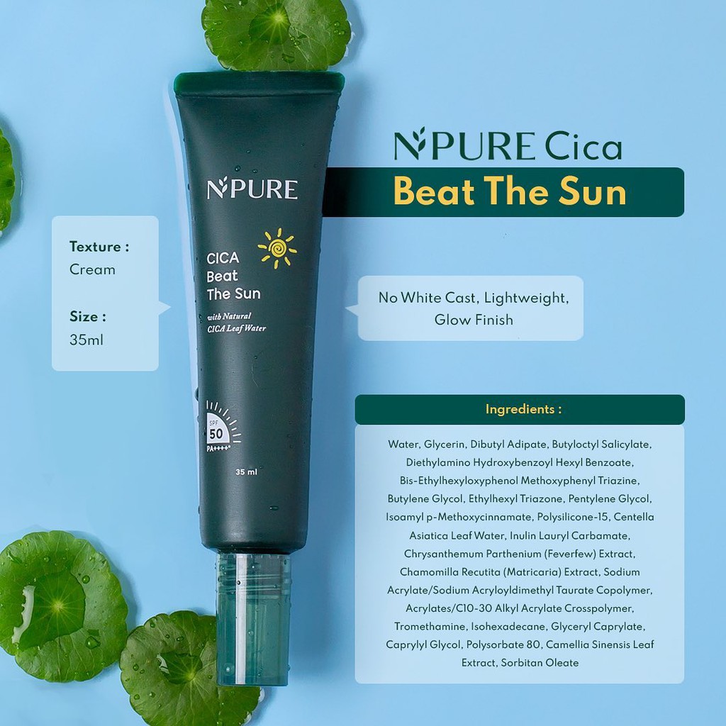 NPure Cica Beat The Sun Sunscreen SPF 50 PA++++ | Cica Beat The Sun Powder SPF 30 UVA/UVB