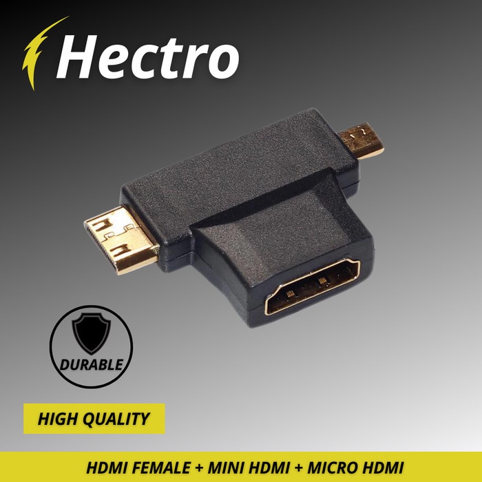 HECTRO HDMI FEMALE + MINI HDMI + MICRO HDMI / ADAPTER 3IN1 / KONEKTOR