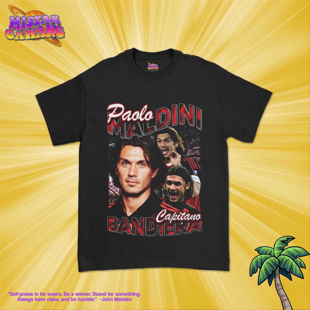 Kaos Paolo Maldini AC MILAN Vintage T-shirt / Cotton Combed 24S / Unisex Pria & Wanita / Kaos Jersey