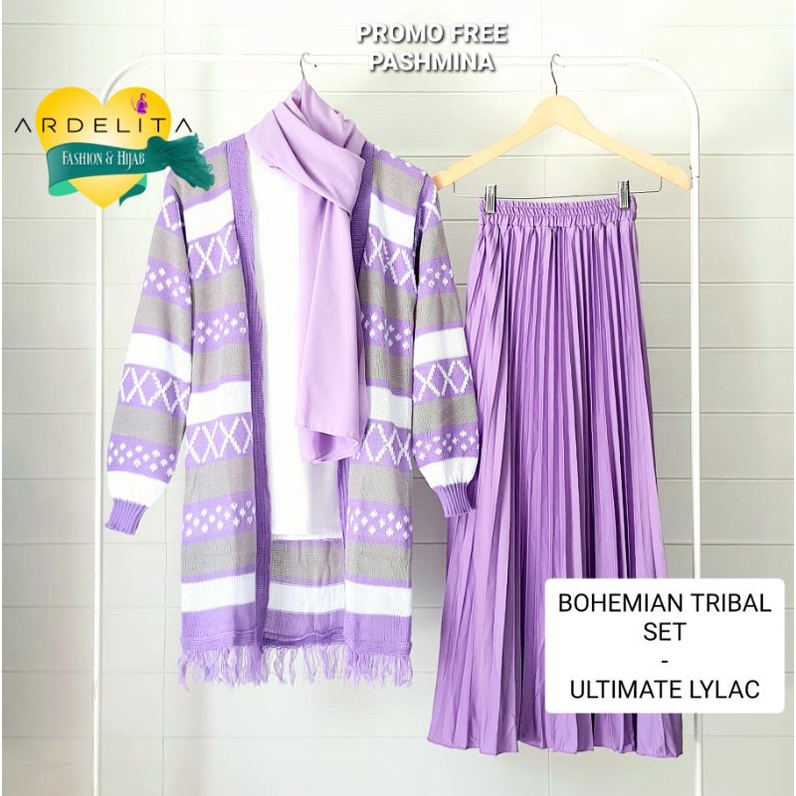 100% ORI REAL PICT TRIBAL LONG SWEATER SET/PAKET OOTD HIJAB SELEGRAM HEMAT LENGKAP/SET CARDIGAN