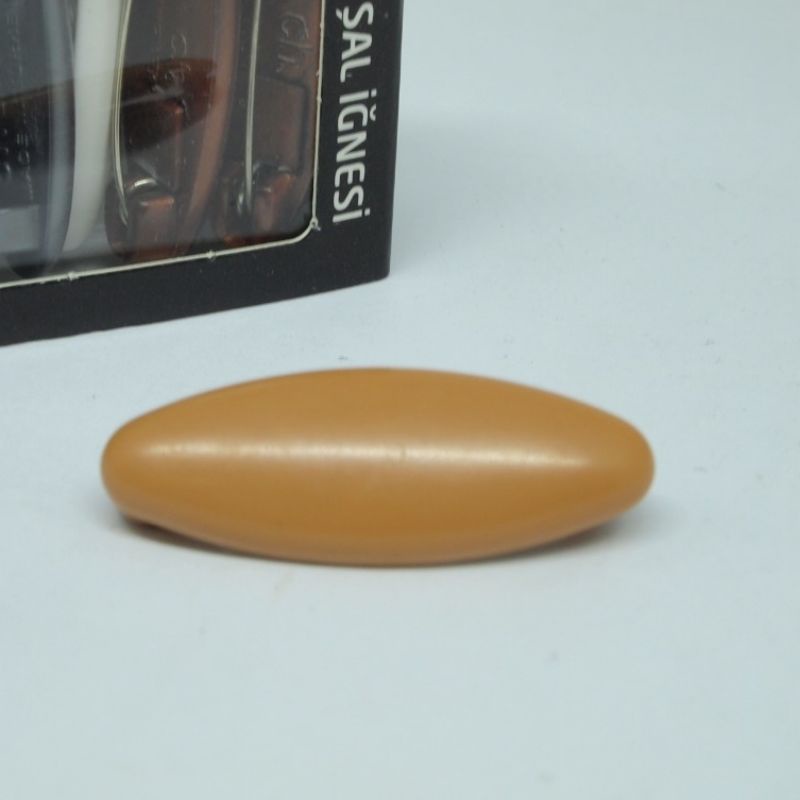 Bros pin kapsul BROS JILBAB Oval / BROS DAGU  Oren Turkey-Coklat Wood