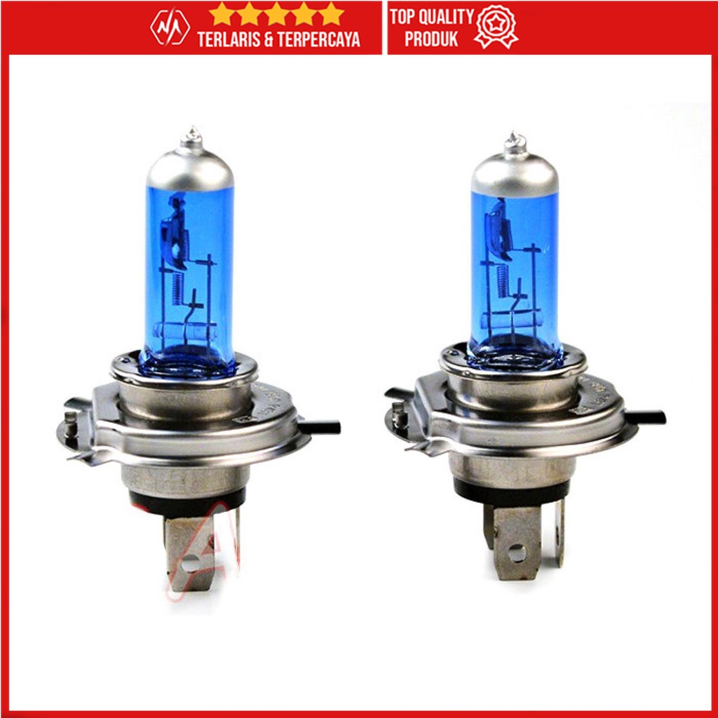 Lampu Mobil Depan H4 Xenon Halogen Super Terang 1 Pc 100/90 Watt 12 Volt Bohlam Headlight Headlamp V