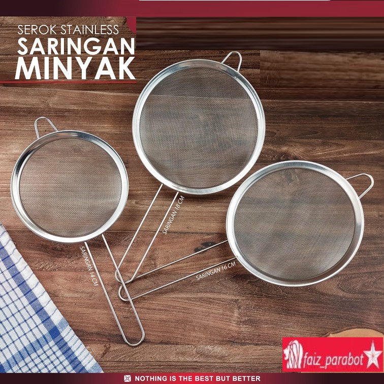 Saringan Stainless / banyak varian ukuran / Saringan Minyak / Saringan Ceko / Serbaguna