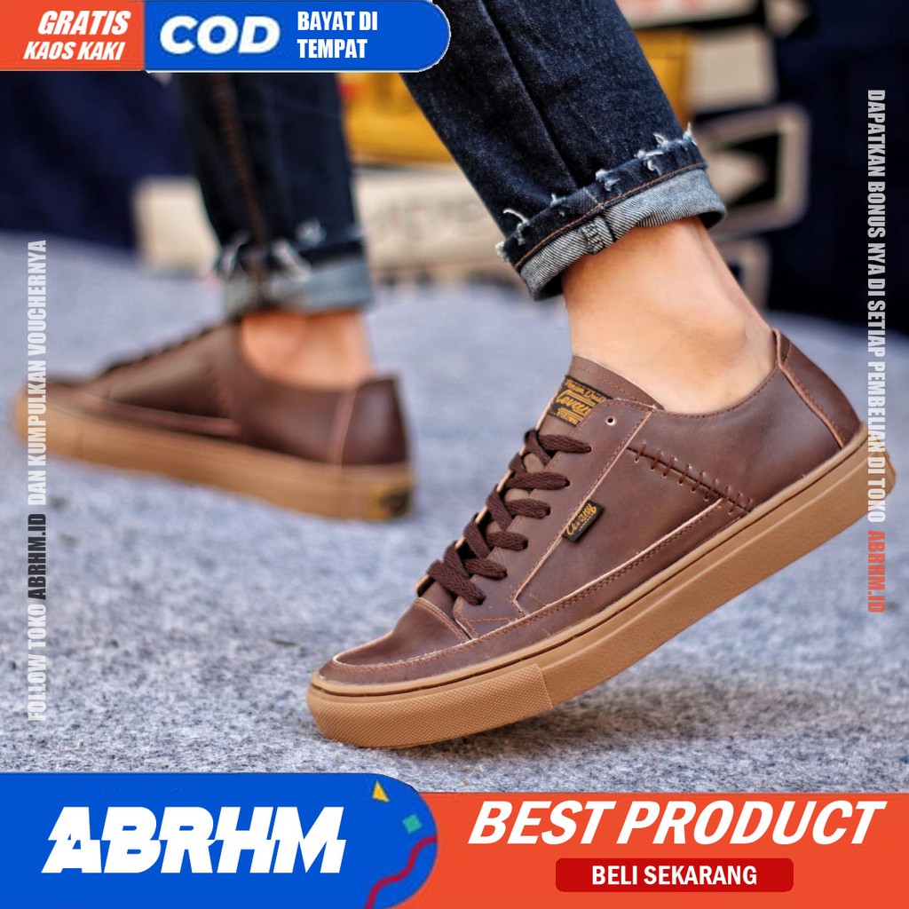 ABRHM x SINTE Sepatu Kasual Loafers Pria Sepatu Pria Casual Kulit Asli Original Sepatu Kerja Cowok Semi Formal Kuliah Kondangan Gaya keren Kekinian Murah Terlaris