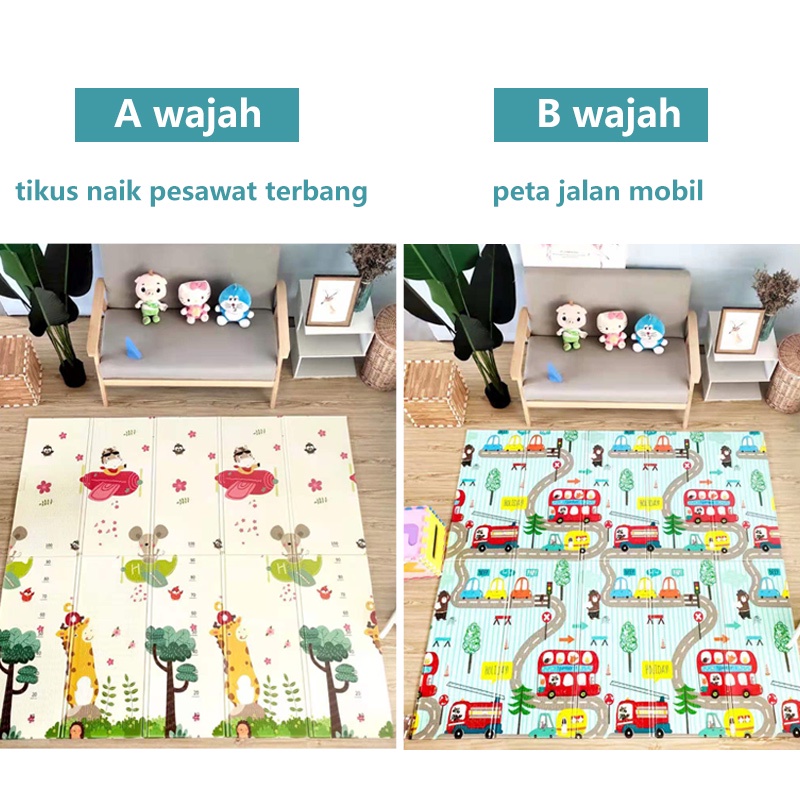 200×180cm MATRAS TEBAL BAYI / ANAK BELAJAR MERANGKAK & BERMAIN / MATRAS BAYI / MATRAS BUSA RAMAH LINGKUNGAN TIDAK BERBAU BISA DILIPAT KEPERLUAN ANAK BAYI DI RUMAH-G