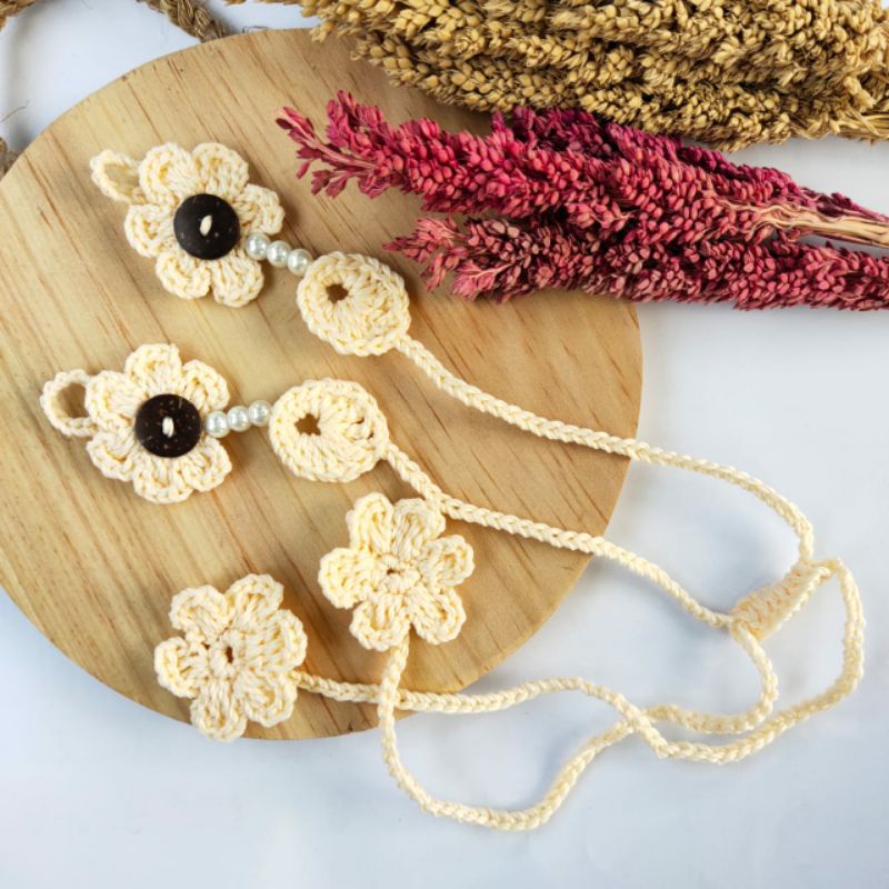 Konektor Hijab Strap Masker Rajut 2in1