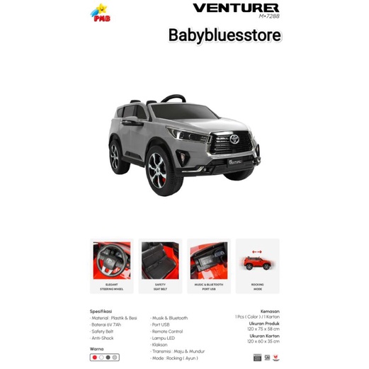 Mainan mobil aki TOYOTA FORTUNER LEGENDER M7588 dan TOYOTA VENTURER M7288-7
