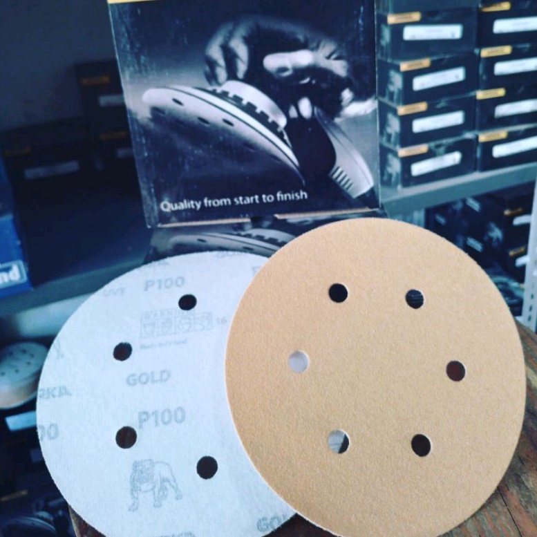 Amplas Bulat 6 inch tempel Mirka Gold/amplas dry sanding