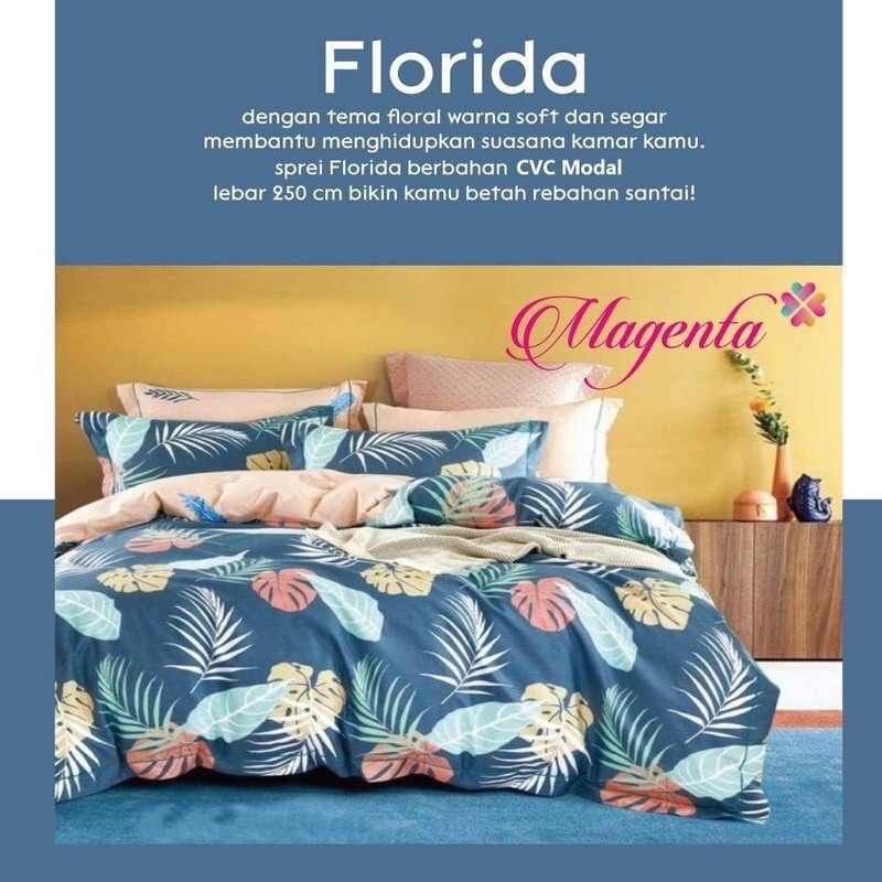 Sprei Magenta Motif Florida