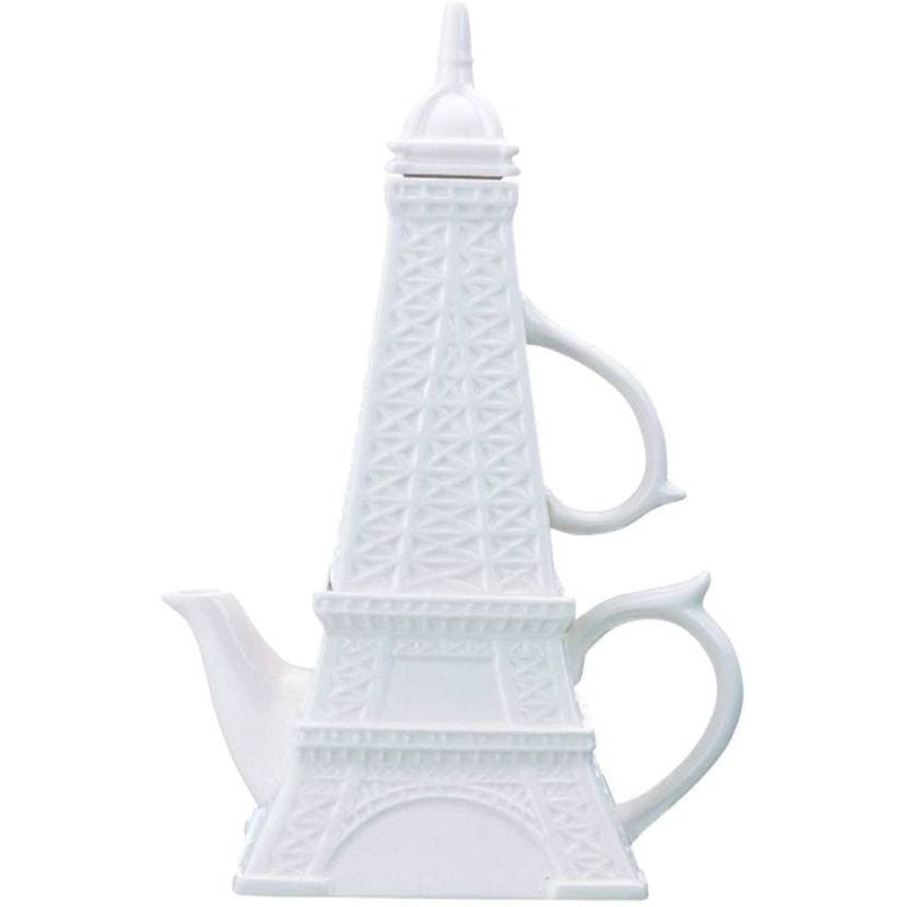 Unik Keramik Teko unik bentuk Menara Eiffel Tower dengan gelas 1940 Berkualitas