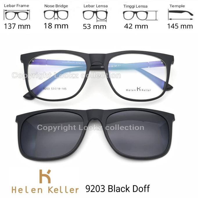 [ COD] frame kacamata pria trendy Helen keller clip on free Lensa supersin Kode 422