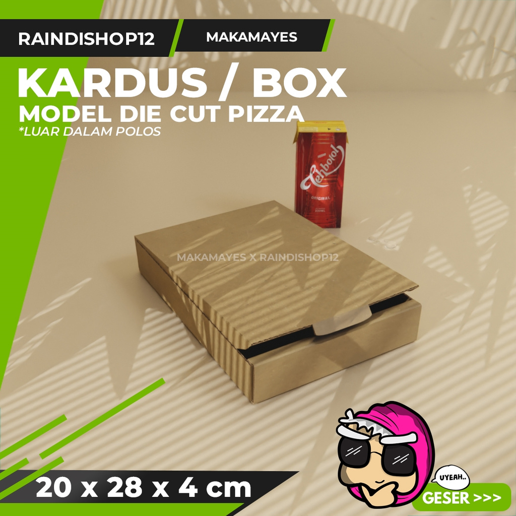 

BOX 20 X 28 X 4 CM KARDUS DIE CUT PIZZA KEMASAN PACKAGING KADO