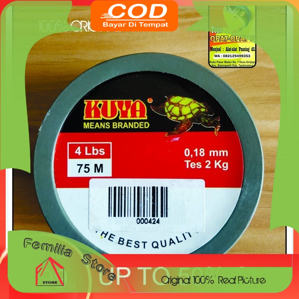 Senar Pancing Cap Kuya 0,18 Coklat Tua