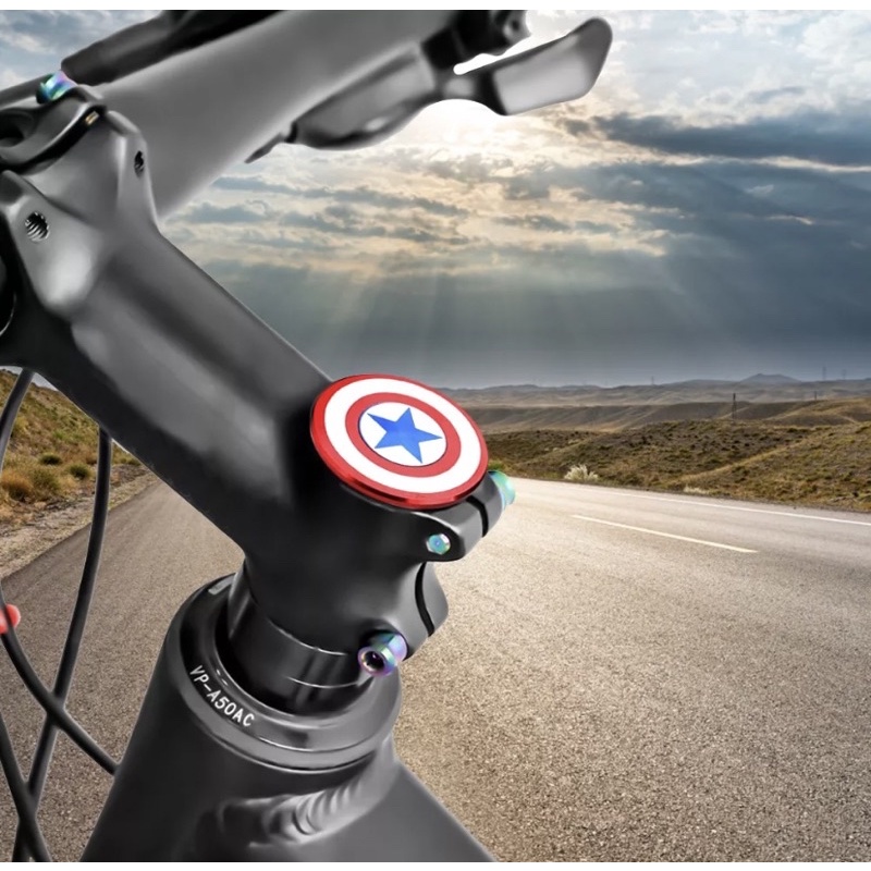 Cover tutup headset top cap motif captain america 28.6 mm 28.6mm sepeda headset stem mtb seli balap lipat folding bike roadbike road bike