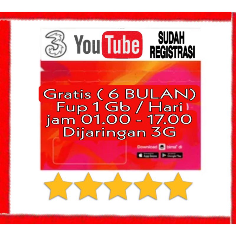 perdana tri youtube 6 bulan jaringan 3G