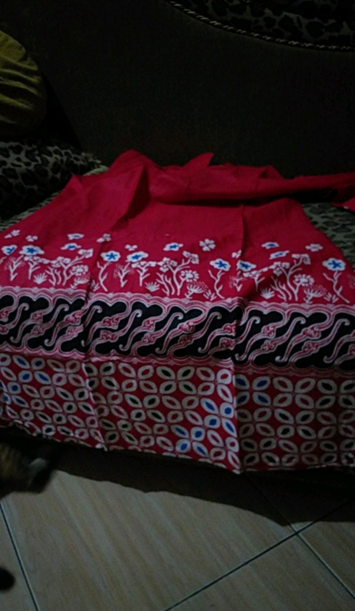 Baju Batik Wanita Tunik Lengan Panjang Batik Couple Maura Sania Ruffle Seragam Kantor Kerja Dinas