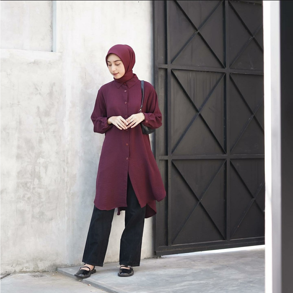 TUNIK POLOS WANITA ARSILA BUSUI FRIENDLY  CRINKEL AIRFLOW ORIGINAL ATASAN KEKINIAN PREMIUM