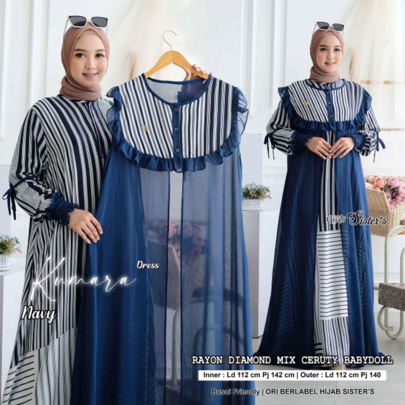 KUMARA DRESS SET OUTER RAYON DIAMOND MIX CERUTY BY HIJAB SISTER