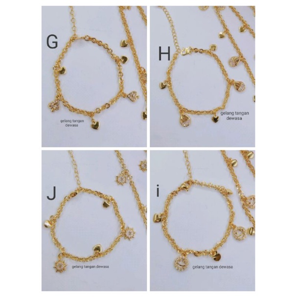 Dsdr045. Gelang tangan xuping wanita dewasa lapis emas dgn mata zircon