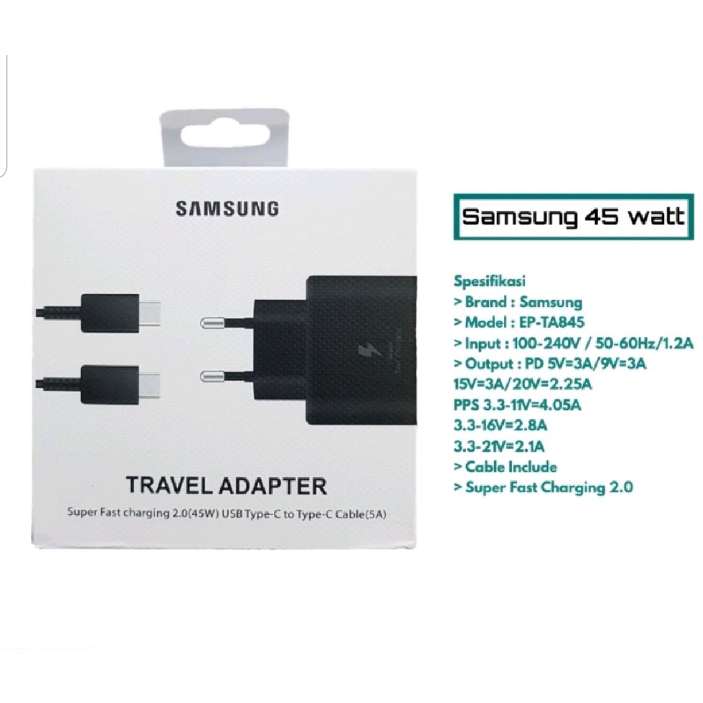 CHARGER SAMSUNG 45W ORIGINAL FAST CHARGING TYPE C TO TYPE C // TC SUPER CHARGING SAMSUNG - BD