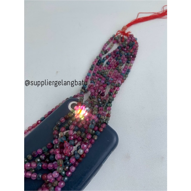 natural 4mm rainbow colour onyx cutting pancawarna kilap serat faceted