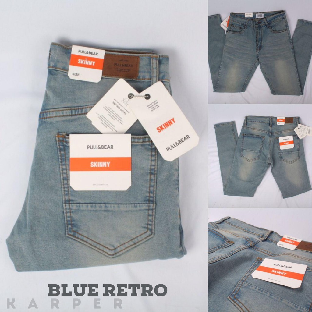 CELANA JEANS PRIA PULL&amp;BEAR SKINNY STRETCH PENSIL SOFT JEANS PREMIUM P&amp;B PULL AND BEAR ALL MODEL