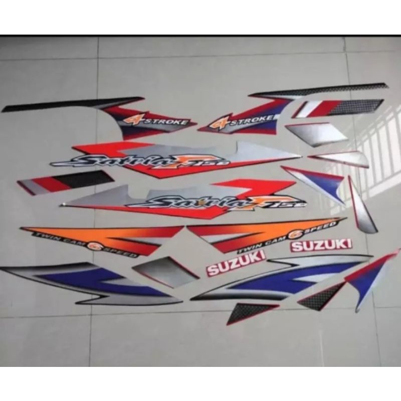 striping sticker list body Satria Fu Thailand 2005 hitam- merah