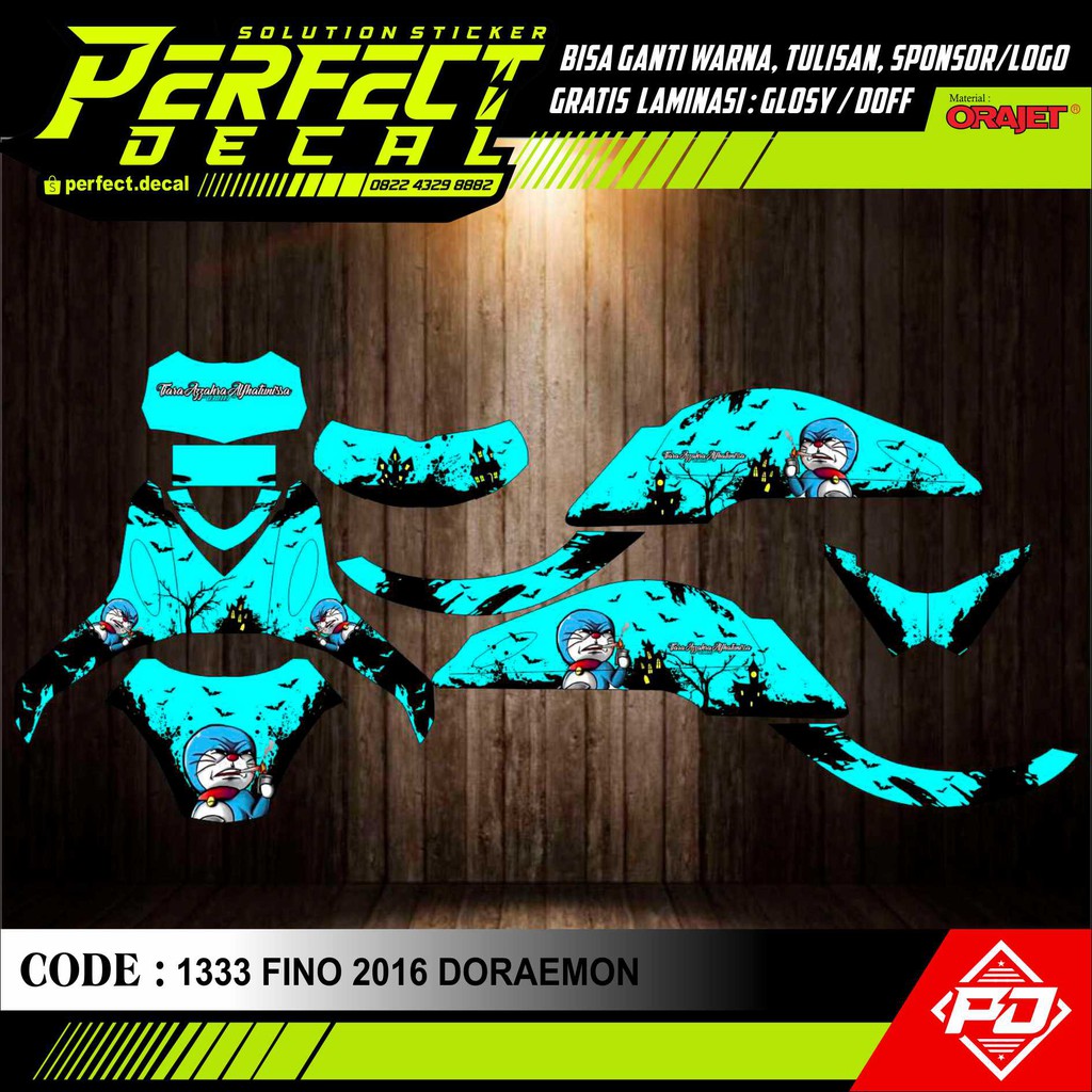Decal Stiker Motor FINO FI 125cc OLD / NEW DORAEMON Full Body Sticker Custom Variasi
