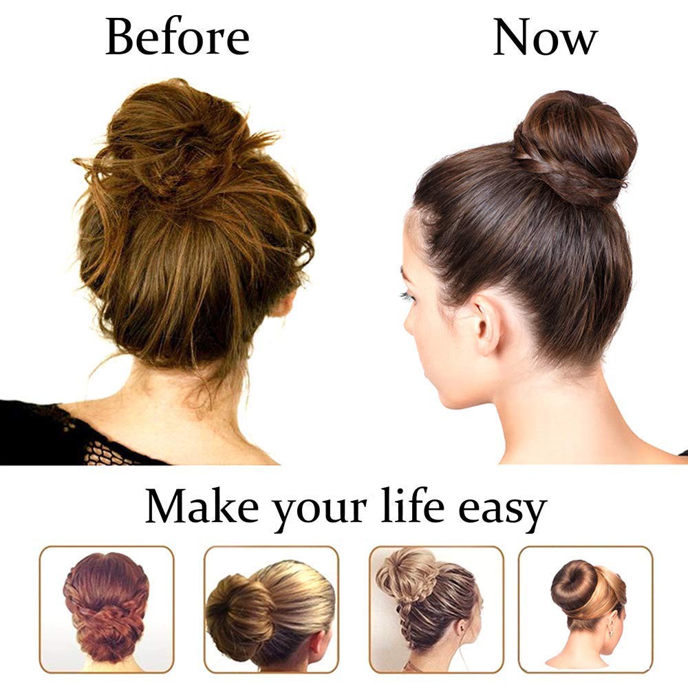 Alat Pembuat Bun Chignon Bentuk Donat Nanas Warna Kopi Beige Hitam Ukuran Kecil Sedang Besar Untuk Wanita