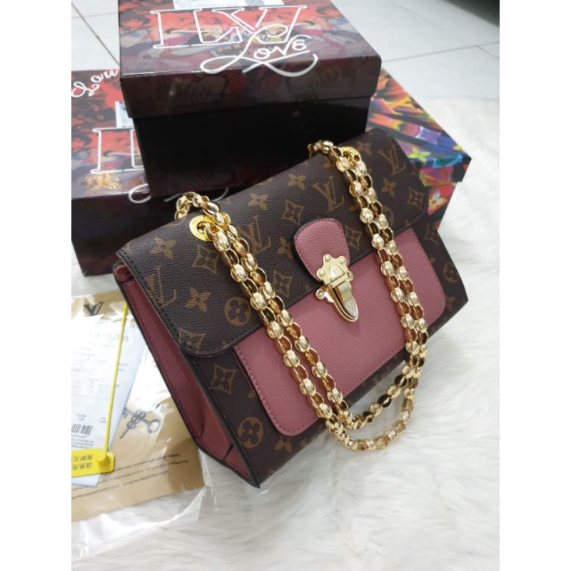 Lv victorine semprem uk.26x10x18 Free box tebel , dustbag , fakebill hitam , maroon , pink)