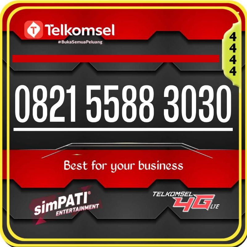 Nomor Cantik Simpati 4G Puluhan 3030 4040 - Kartu Perdana Simpati Hoki Puluhan 3030 4040