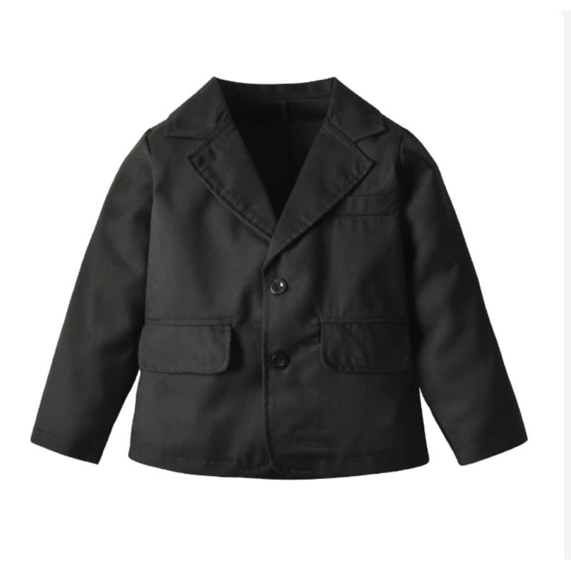 jas blazer hitam anak laki laki import (SBB11)