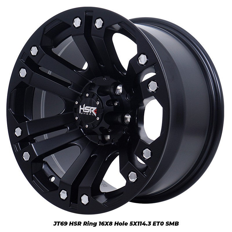 Velg Mobil R16 Off road - Velg HSR JT69 Ring 16 Pcd.5x114,3 Warna Hitam