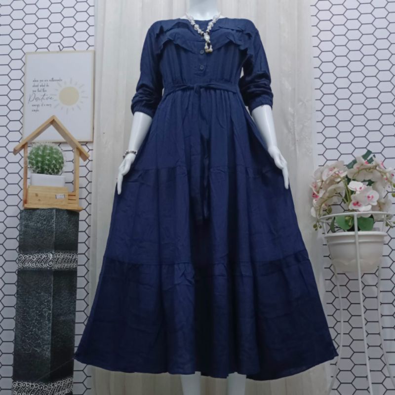 gamis CRinkle rempel dada