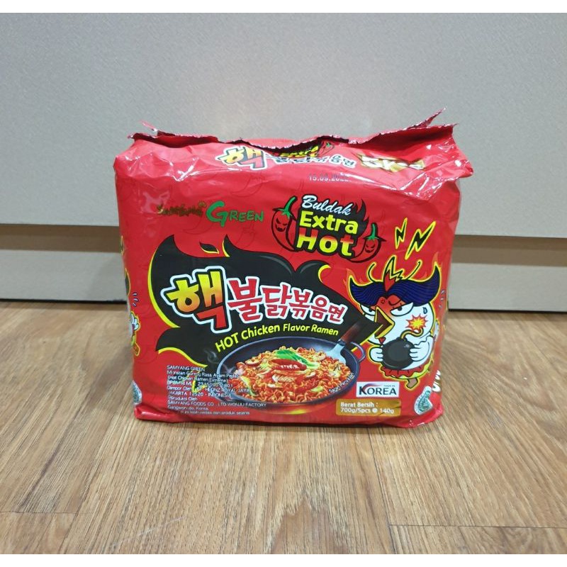 

Samyang Hot Chicken Flavor Ramen Buldak Extra Hot 140 Gr Isi 5 Pcs