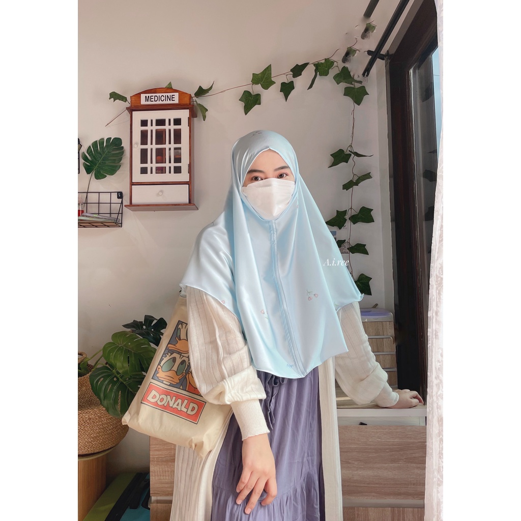 ASTRANTIA BERGO KHIMAR PRINTING AIREE -Exclusive & Original Printing AIREE