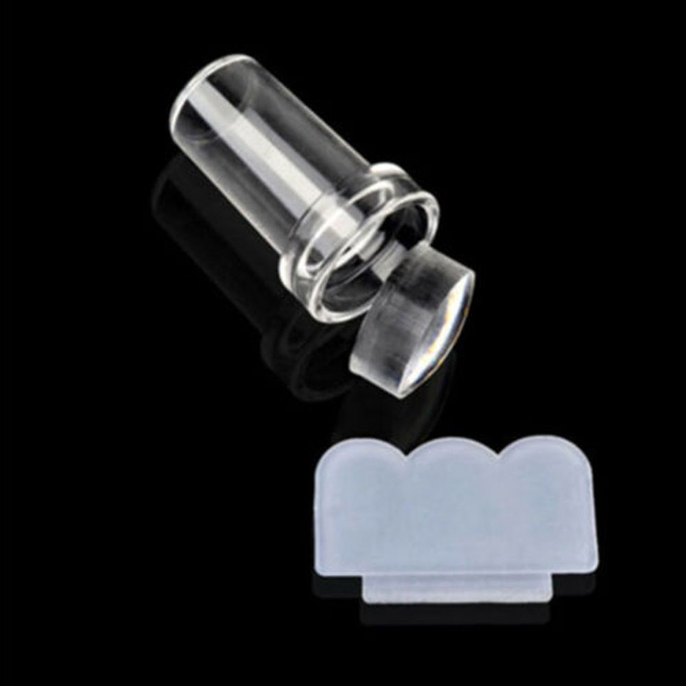 Mxbeauty Stempel / Cap Kuku Transparan Motif Bunga Bahan Silikon Untuk Nail Art / Manicure